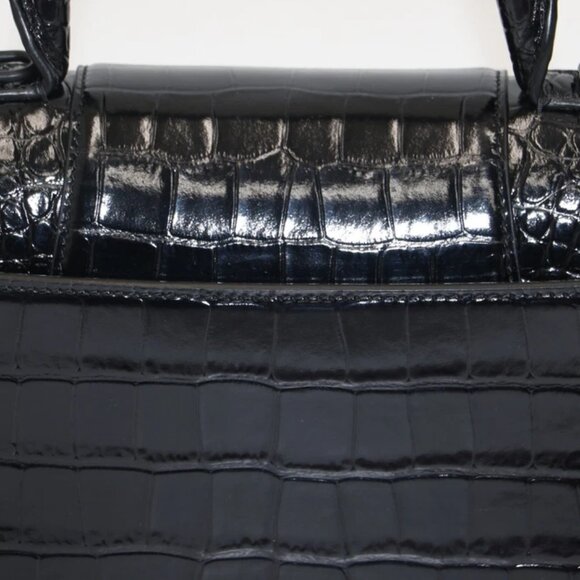 Balenciaga Hourglass Small Handbag Crocodile Embossed - Black - Picture 10 of 14